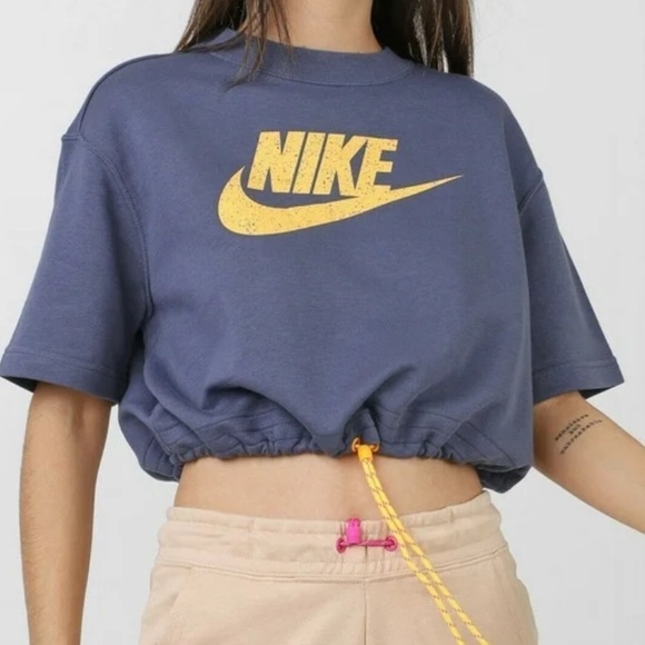 Nike Sportswear Icon Clash Short Sleeve Sweat Diffused Blue Women's Size Medium - Picture 1 of 5